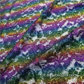 tecidos para vestidos de renda e poli cordão de folha multicolorida